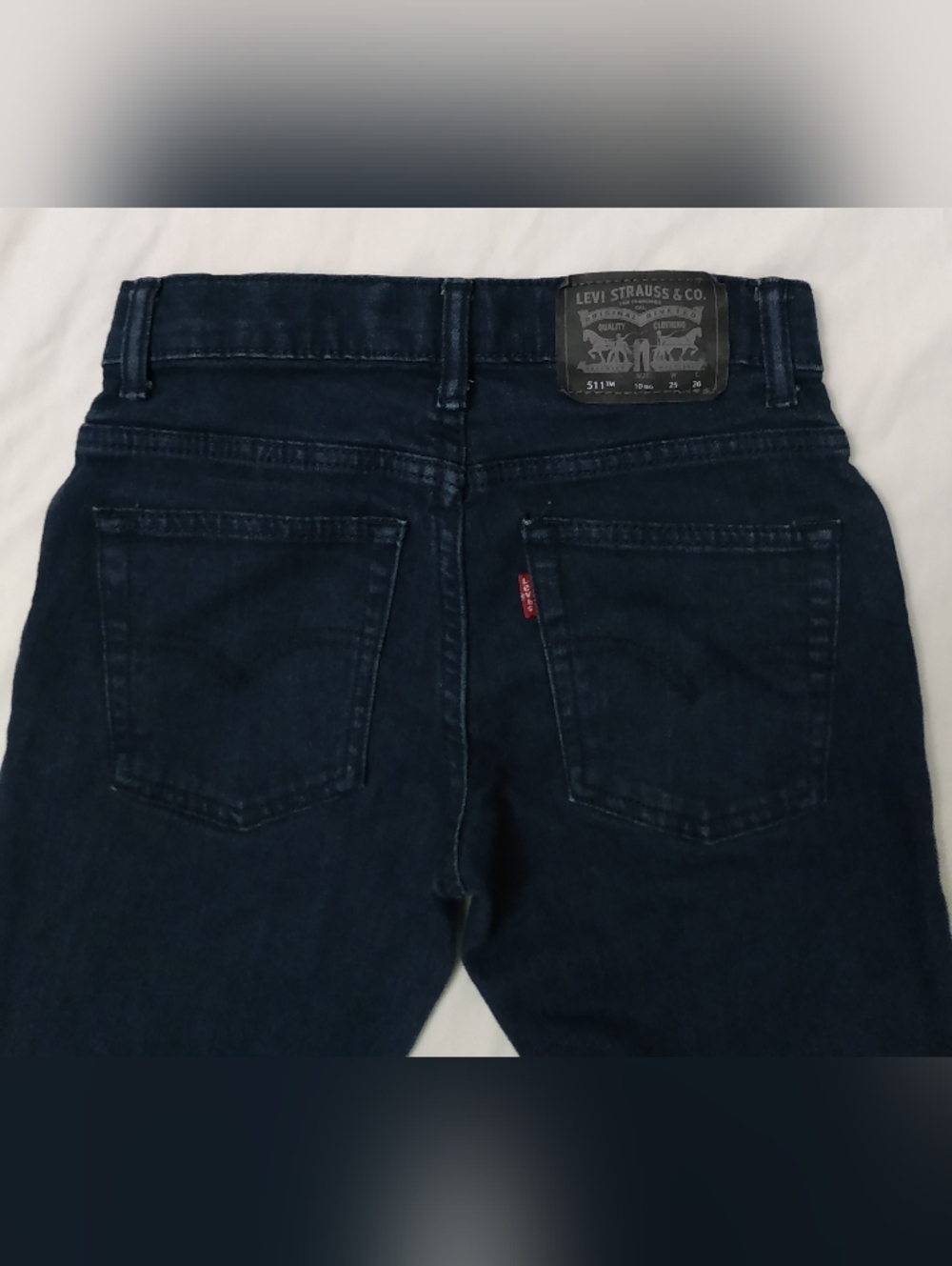 BOYS LEVIS 511 SLIM FIT PERFORMANCE JEANS NAVY BLUE WASH SIZE 10 REGULAR 25 X 26